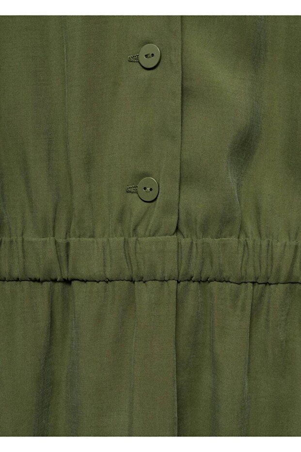 Düğmeli modal elbise - 6