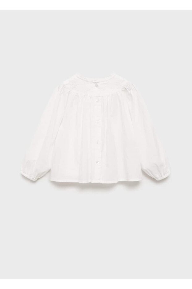 İşlemeli pamuklu bluz - 4