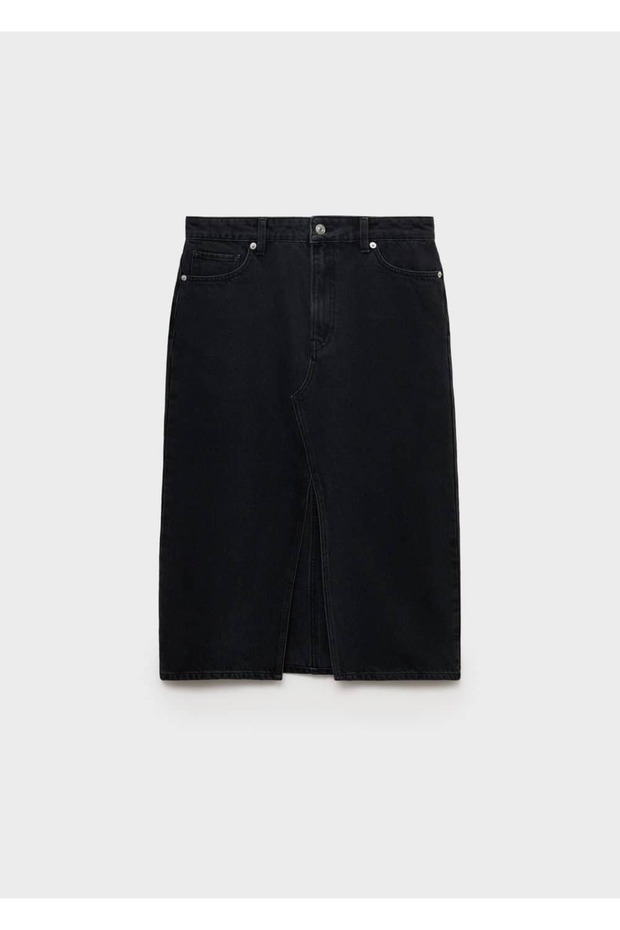 Midi denim etek - 3