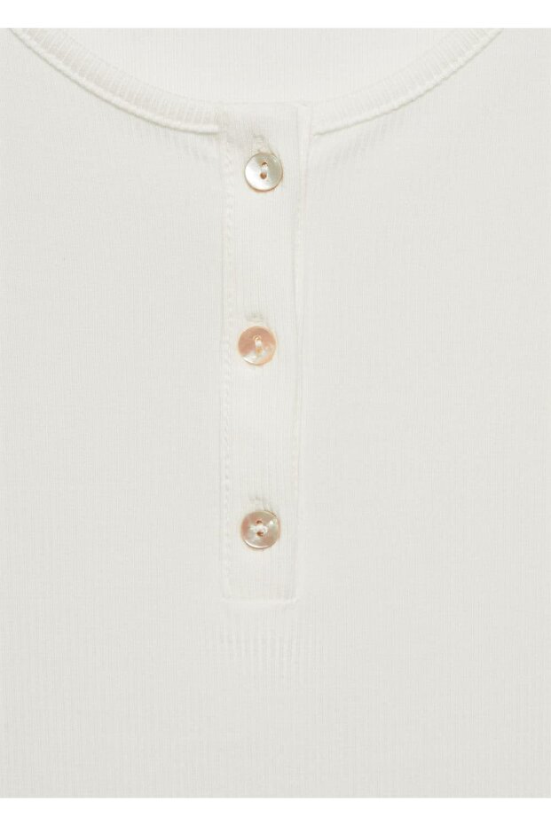 Düğmeli lyocell tişört - 6