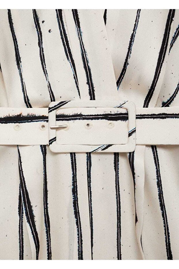 Çizgili saten tulum - 8