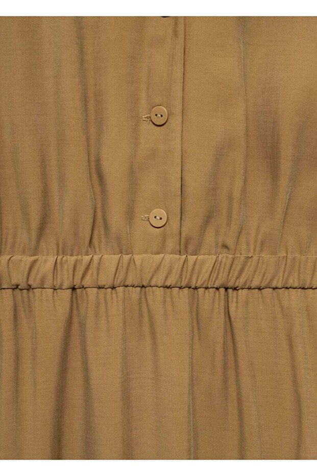 Düğmeli modal elbise - 5