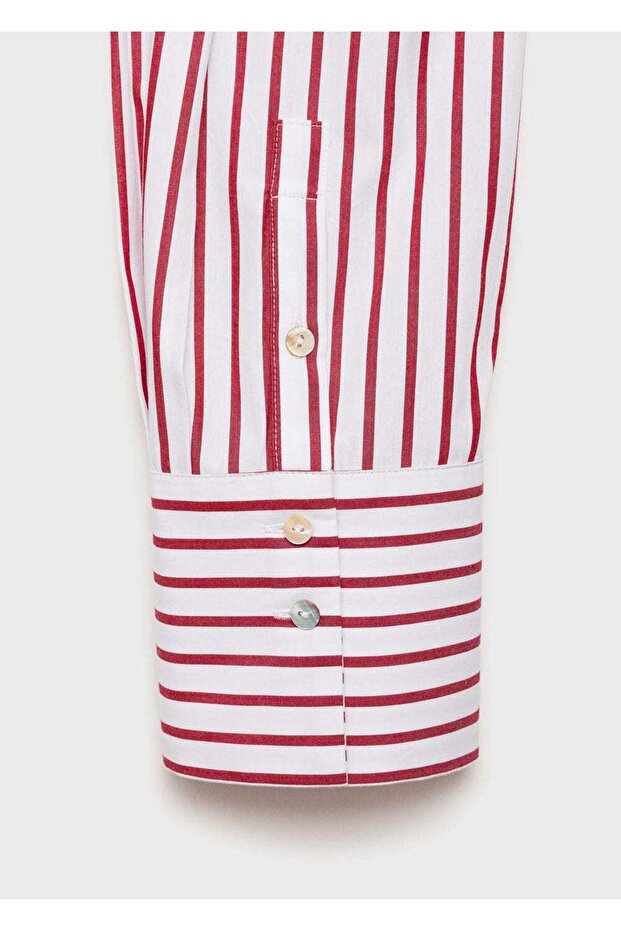 Çizgili crop gömlek - 5
