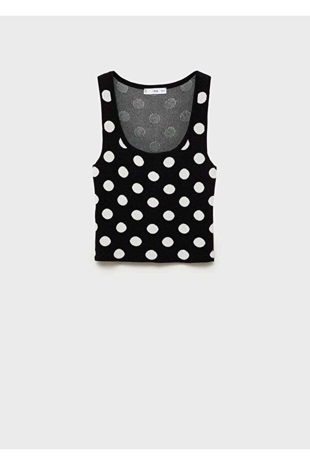 Puantiyeli triko bluz - 3