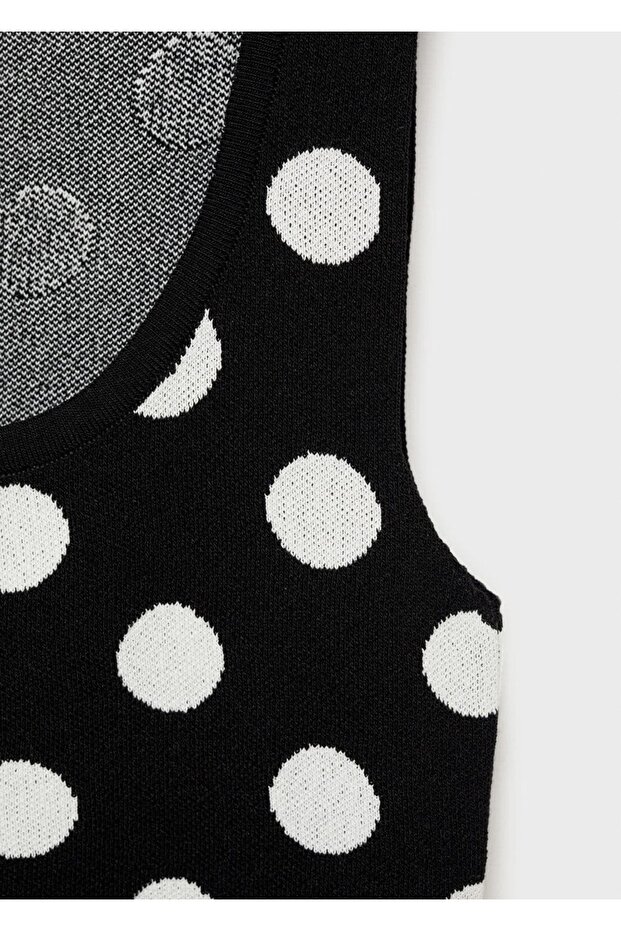 Puantiyeli triko bluz - 5