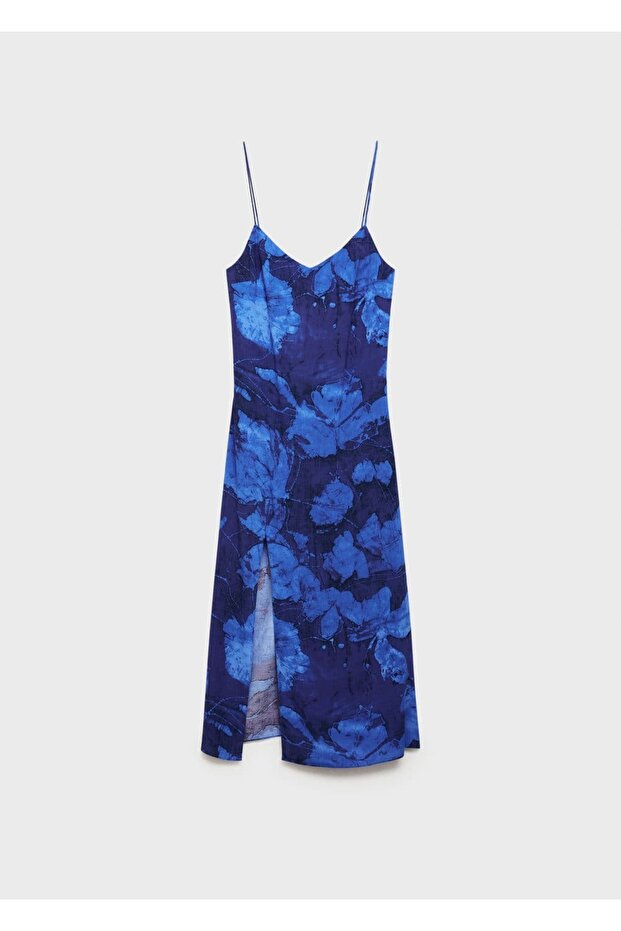 Askılı desenli elbise - 3