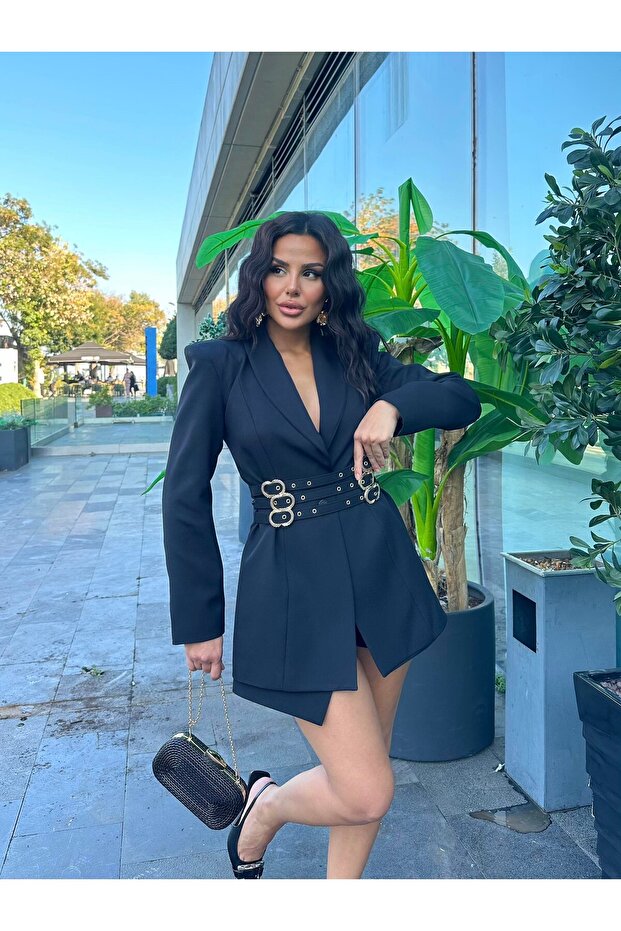 Dámská bunda s detailem opasku - 3