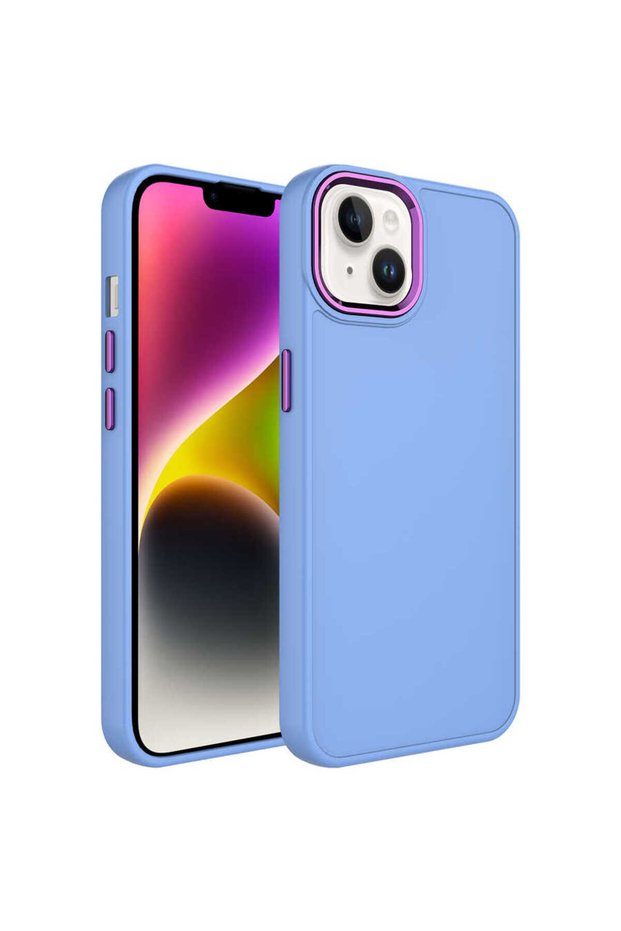 Compatible Case Luna Cover for Apple iPhone 14 Case Metal Frame and Button Design Silicone