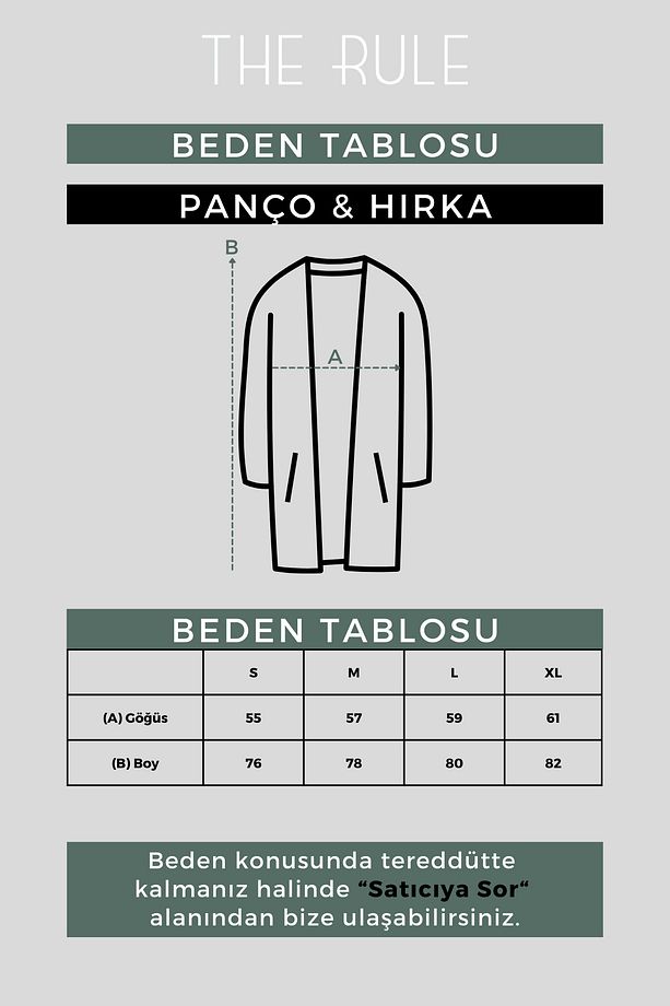 Erkek Gri Regular Fit Kapüşonlu Uzun Panço Hırka - 7