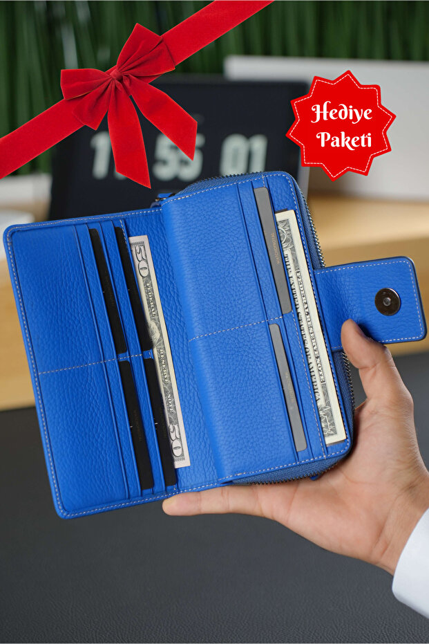 Patrıck Mavi Telefon Cüzdanı - 1