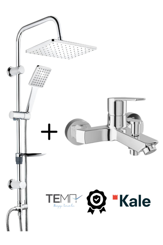 KALE Mare Banyo Bataryası ve TEMA 53242 Tepe Duş Seti SS304 Paslanmaz Rain Duş Sistemi