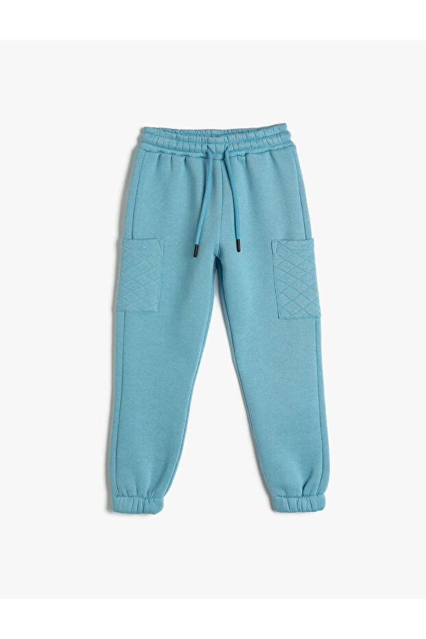 Jogger Sweatpants with Tie Waist Pocket Detail and Ribbon