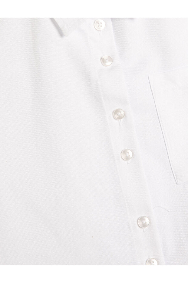 Basic Shirt Long Sleeve Button Closure Ruffle Detail - 4