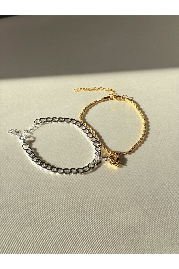 Rose & Sword Nesting Couple Bracelet