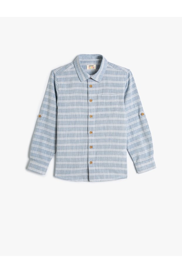 Shirt Long Sleeve Pocket Cotton
