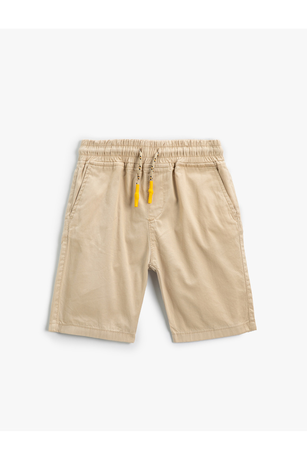 Basic Shorts Tie Waist Pocket Cotton