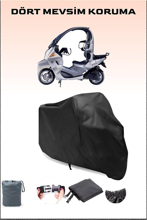Black Bmw C1 Compatible Motorcycle Tarpaulin, Engine Cover
