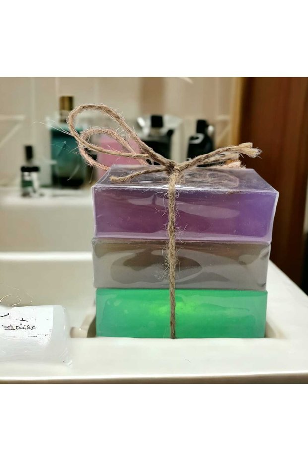 Set of 3 Natural Soaps Aloe Vera - Lavender - Clay 3 Pieces