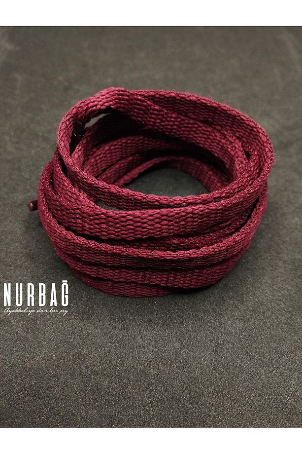 NURBAĞDOKUMA BORDO YASSI POLYESTER BAĞCIK 120 CM 1 ÇİFT - 3