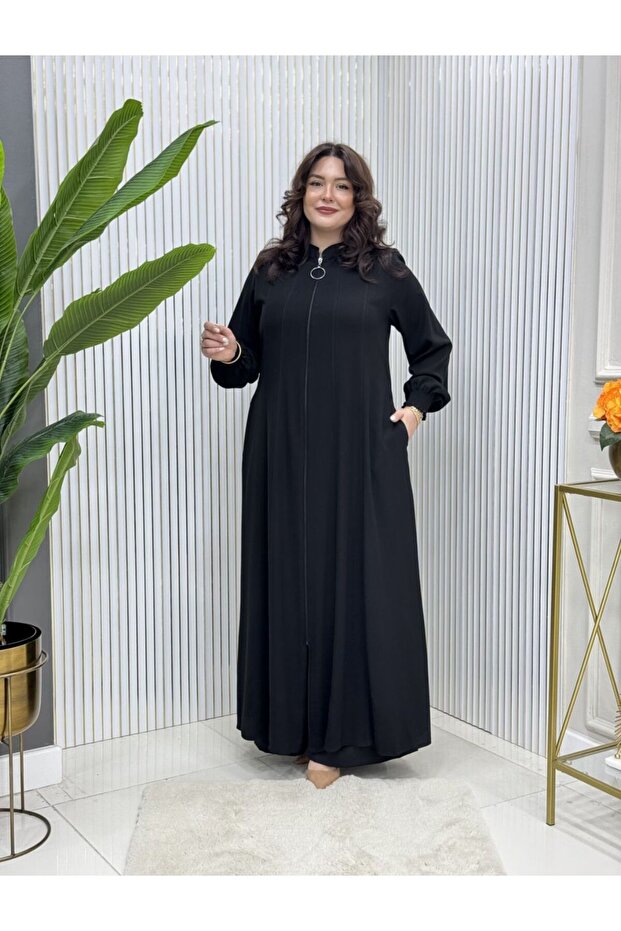 Boydan Fermuarlı Ferace - 2