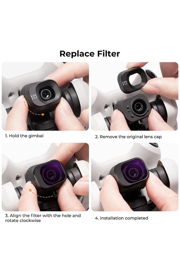 DJI Mini 4 Pro için ND Filtre SETİ ( ND4 + ND8 + ND16 + ND32 + ND64 + ND1000 Uyumlu ) - 5