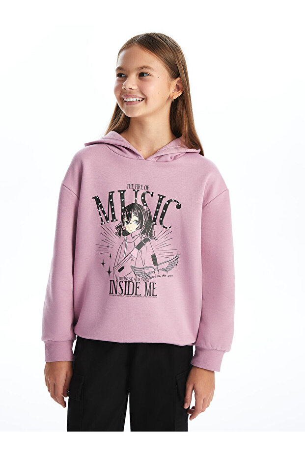 Lcw Hooded Girl's Thick Sweatshirt