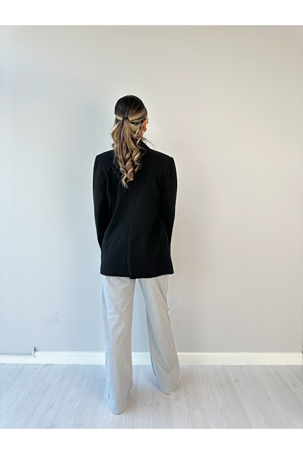 Kadın siyah blazer ceket - 2
