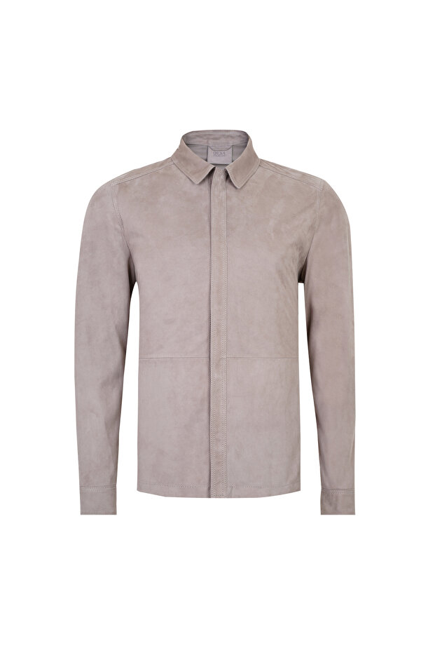 Osvaldo Mink Men's Suede Leather Shirt