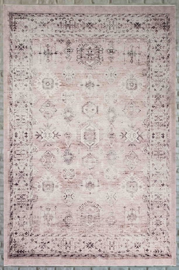 Retro Desenli Yıkanabilir Kaymaz Taban Kahverengi Şönil Mutfak Halısı 4070 - 1