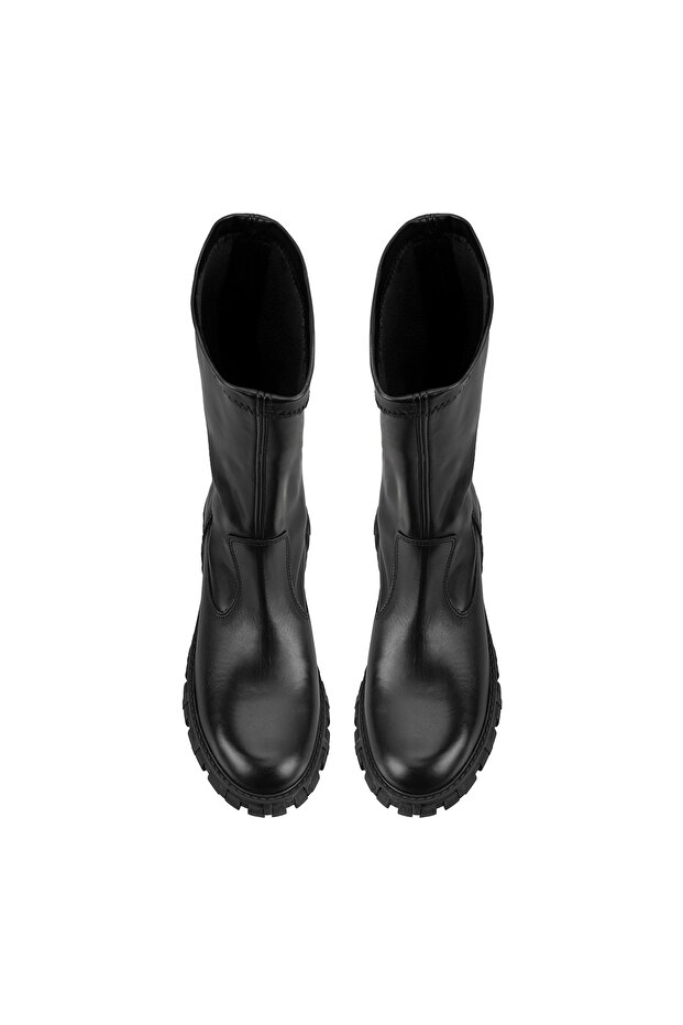 Kadın Siyah Deri Bot - 8