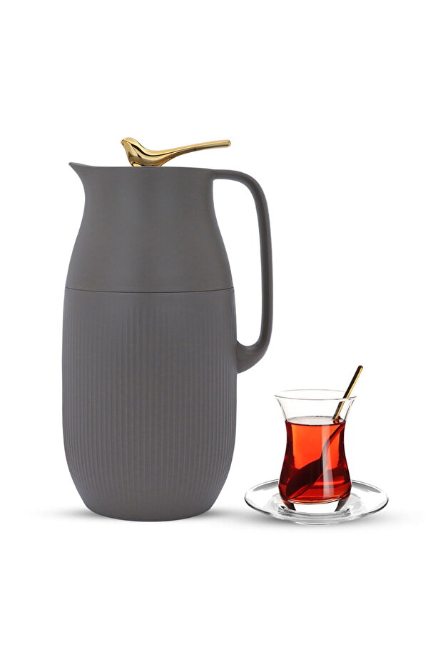 6 Thermos Light Brown 1.6 Liter Press