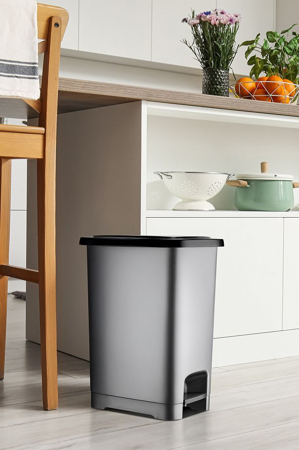 25Lt Tidy Slim Pedallı Çöp Kovası Antrasit - 1