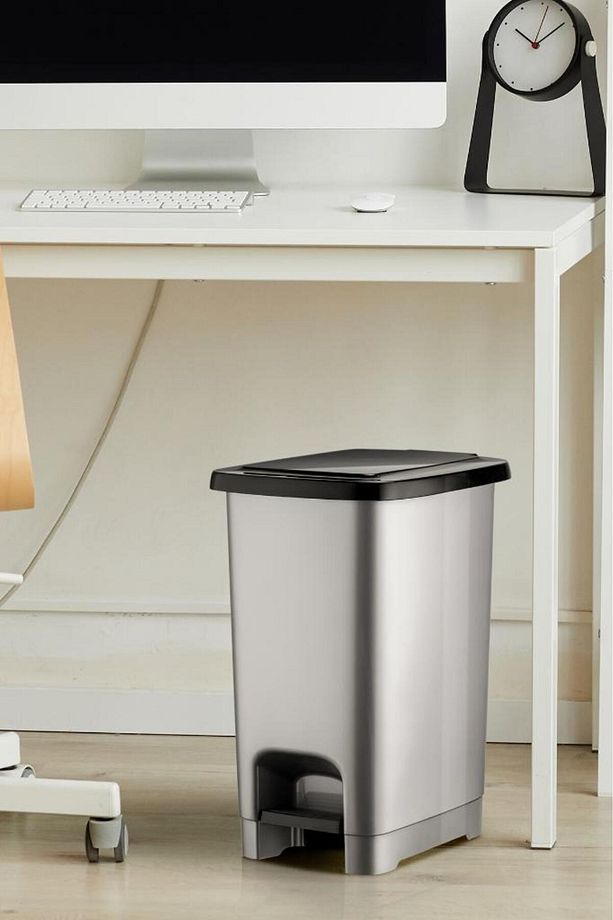 10Lt Tidy Slim Pedallı Çöp Kovası Antrasit - 1