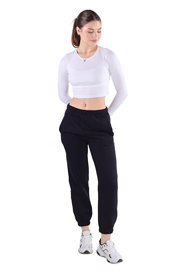 Siyah Paça Lastik Eşofman 8000M - 6