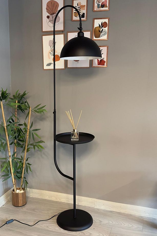 Siyah Lambader Hareketli Başlık Sehpalı Modern Dekoratif Metal Oturma Odası Çalışma Odası - 8