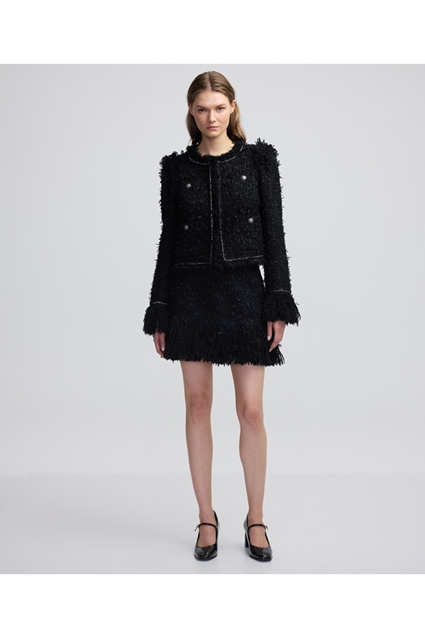 Püsküllü tüvit ceket - 5