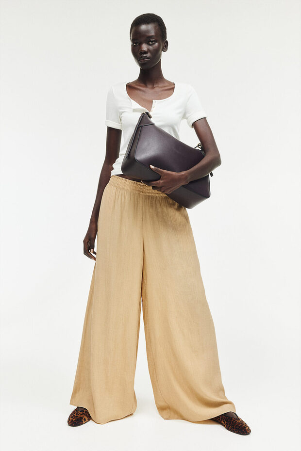 Geniş Krinkle Pantolon - 3