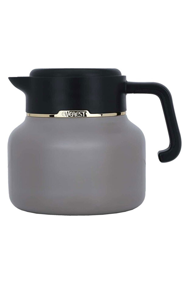 Sarah EstelleAl Saif Gallery thermos, 1 liter, black handle, digital screen - cappuccino