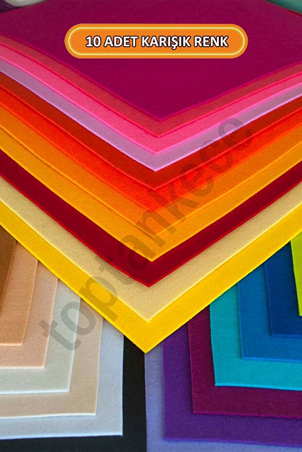 Kaliteli Kalın Keçeler 10 Renk 25x25 Cm Ölçülerinde Hazır Set - 1