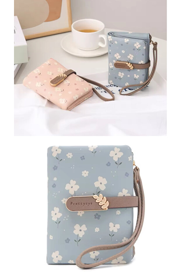 Quality Soft Leather Floral Pattern Small Cute Wallets