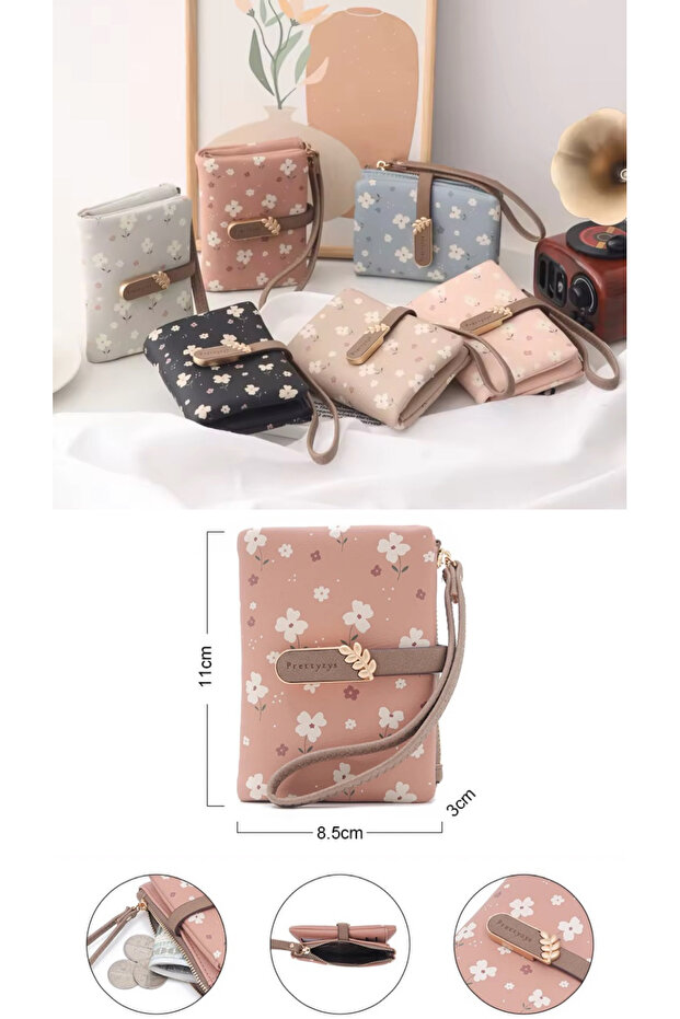 Quality Soft Leather Floral Pattern Small Cute Wallets