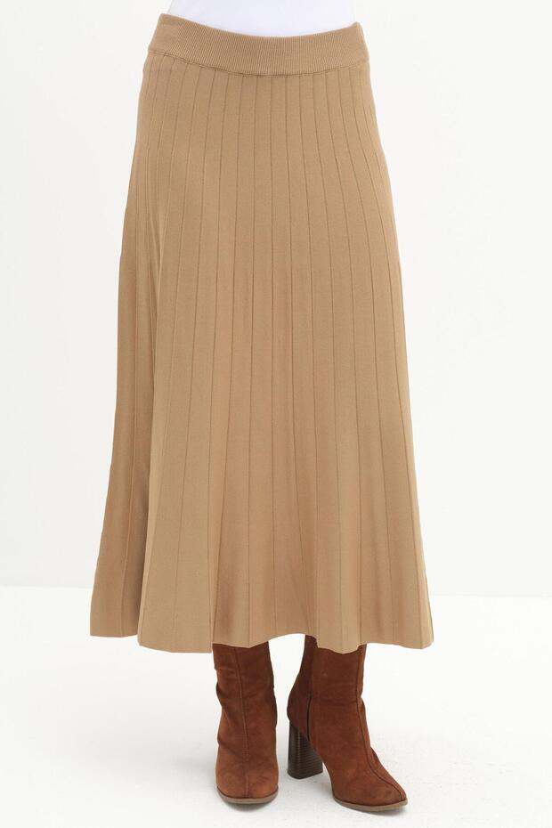 Godeli Triko Etek - Camel - 4