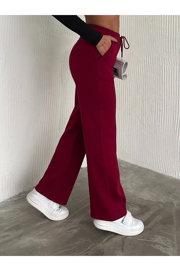 Şardonlu Modal Eşofman Altı-geniş Paça Eşofman Altı - 8