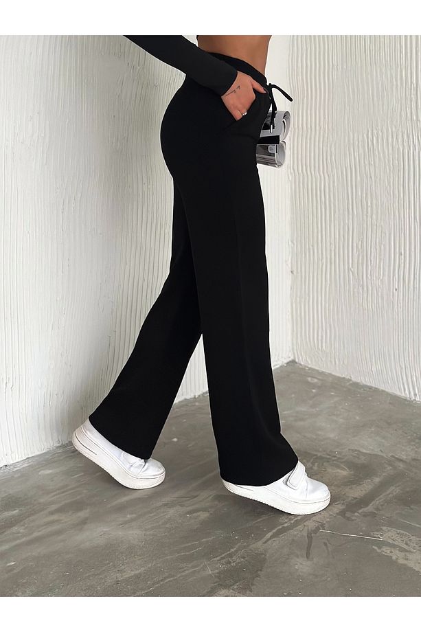 Şardonlu Modal Eşofman Altı -geniş Paça Eşofman Altı - 5