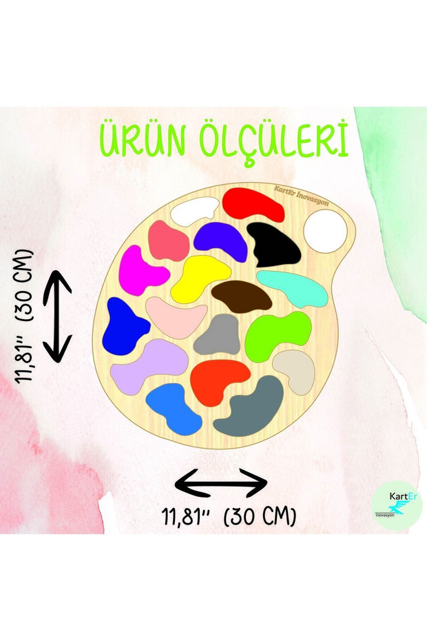 Renkler 18 Parca Egitici Oyuncak, Ahsap Renkler Oyuncak, Montessori Egitici Oyun Renkler - 8