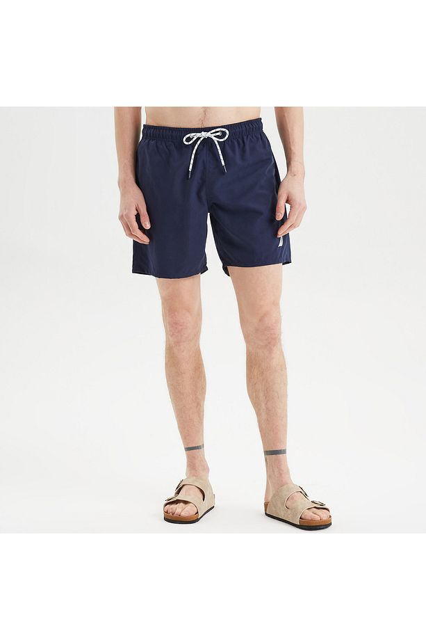 Erkek Lacivert Regular Fit Deniz Şortu - 4