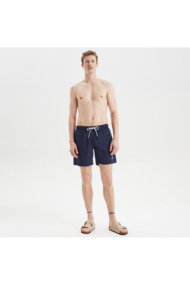 Erkek Lacivert Regular Fit Deniz Şortu - 1