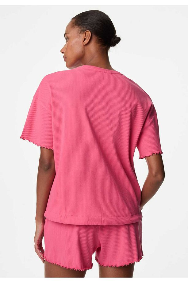 Regular Fit Kısa Kollu Pijama Üstü - 3