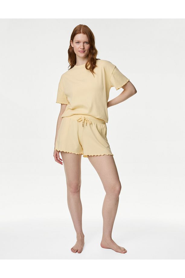 Fitil Detaylı Şort Pijama Altı - 1