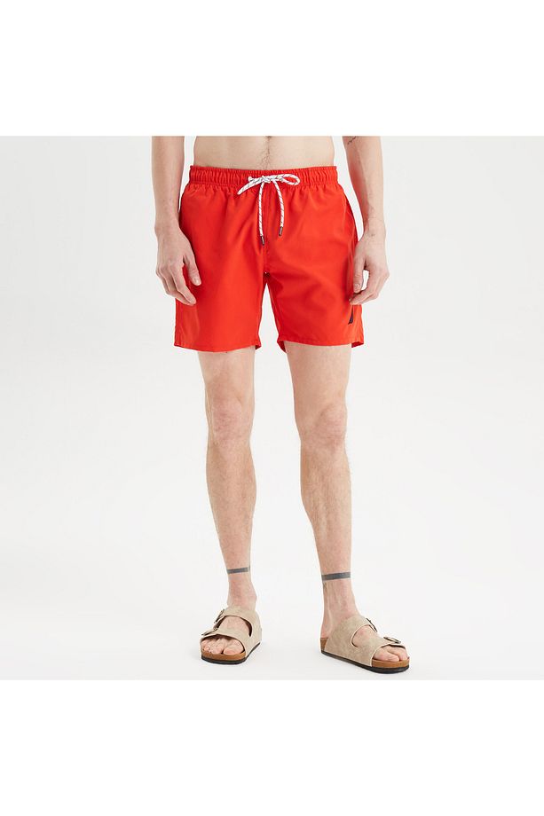 Erkek Kırmızı Regular Fit Deniz Şortu - 3